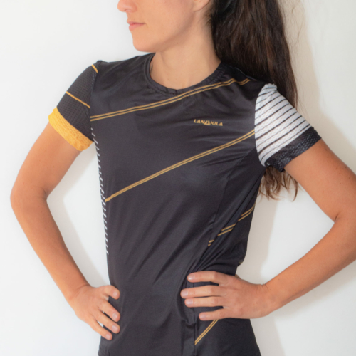 Lanakila Performance T for Running- black_gold - recycled
