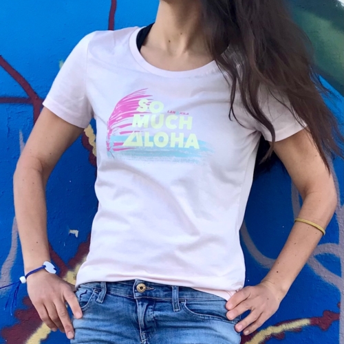Nachhaltiges T-Shirt aus Baumwolle mit Hawaii Print