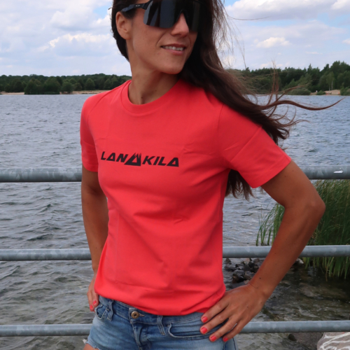 Lanakila T Shirt aus Bio Baumwolle - On Fire Rot