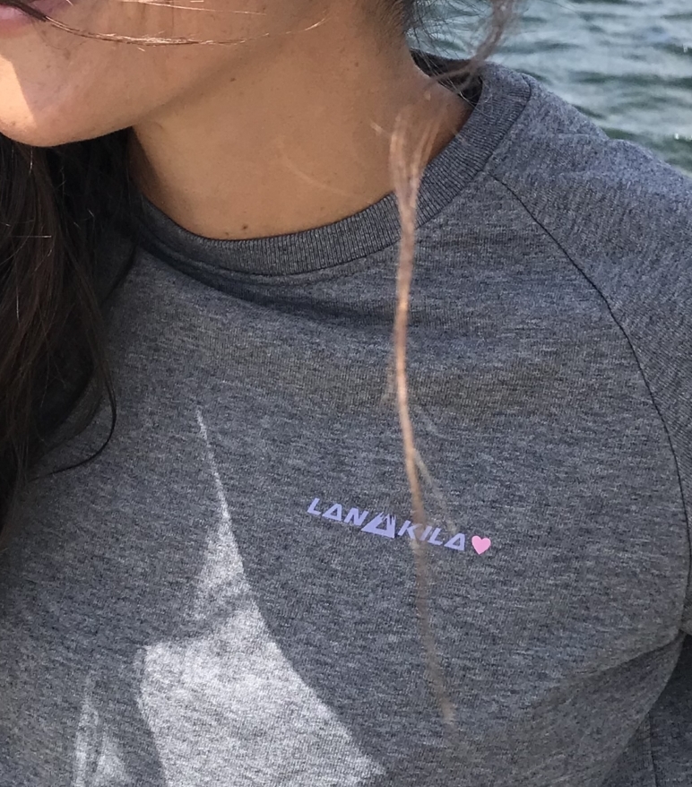 Lanakila Crew Neck Sweater aus Bio Baumwolle – grau