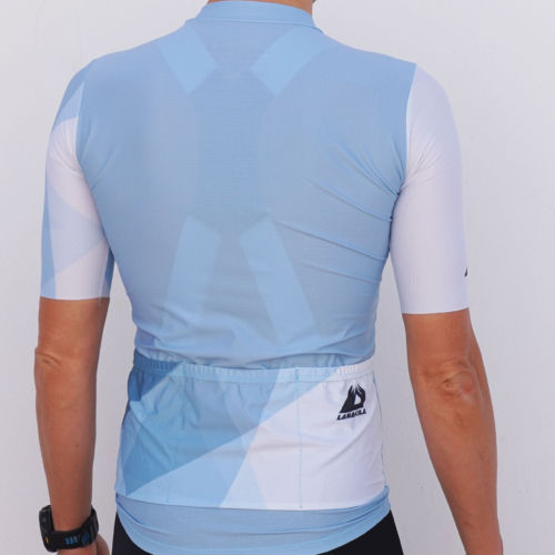 Men Cycling Jersey - Hexagon Light Blue