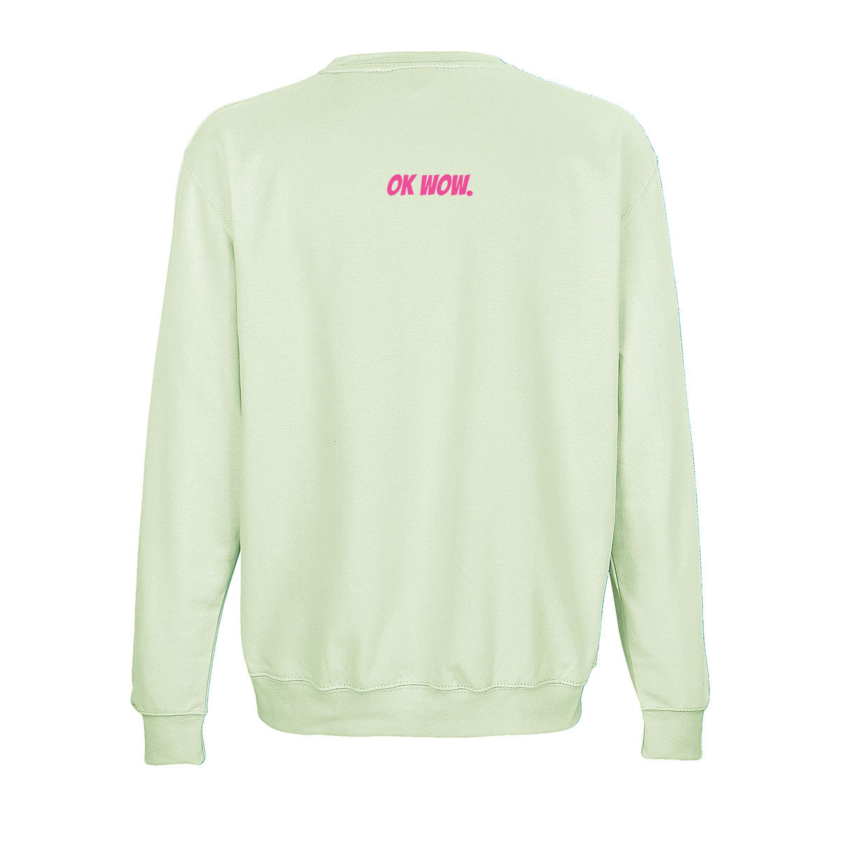 crewneck_creamygren_back_okwowpink crewneck_creamygren_back_okwowpink