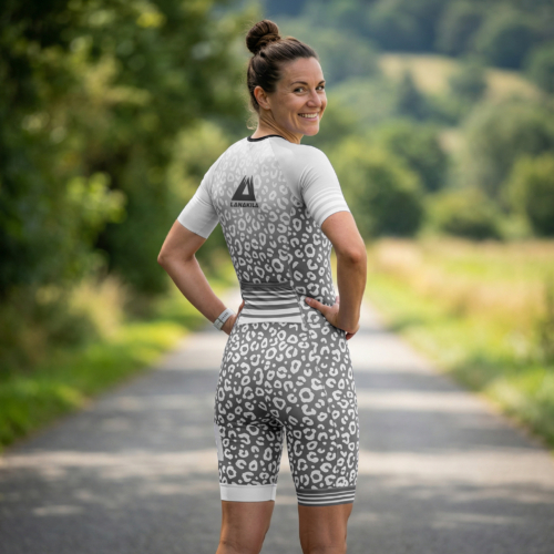 Lanakila Woman Triathlon Suit Cheetah Grey White