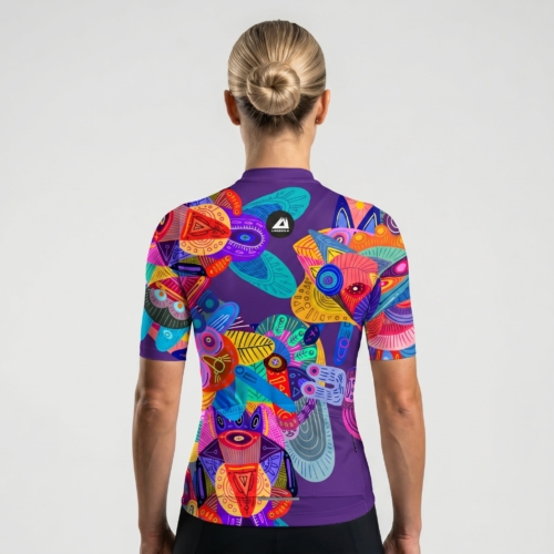 Woman Cycling Jersey - Colors of the World - Back