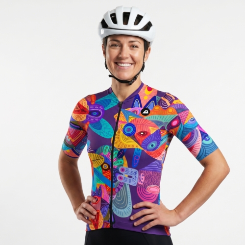 Woman Cycling Jersey - Colors of the World - Front