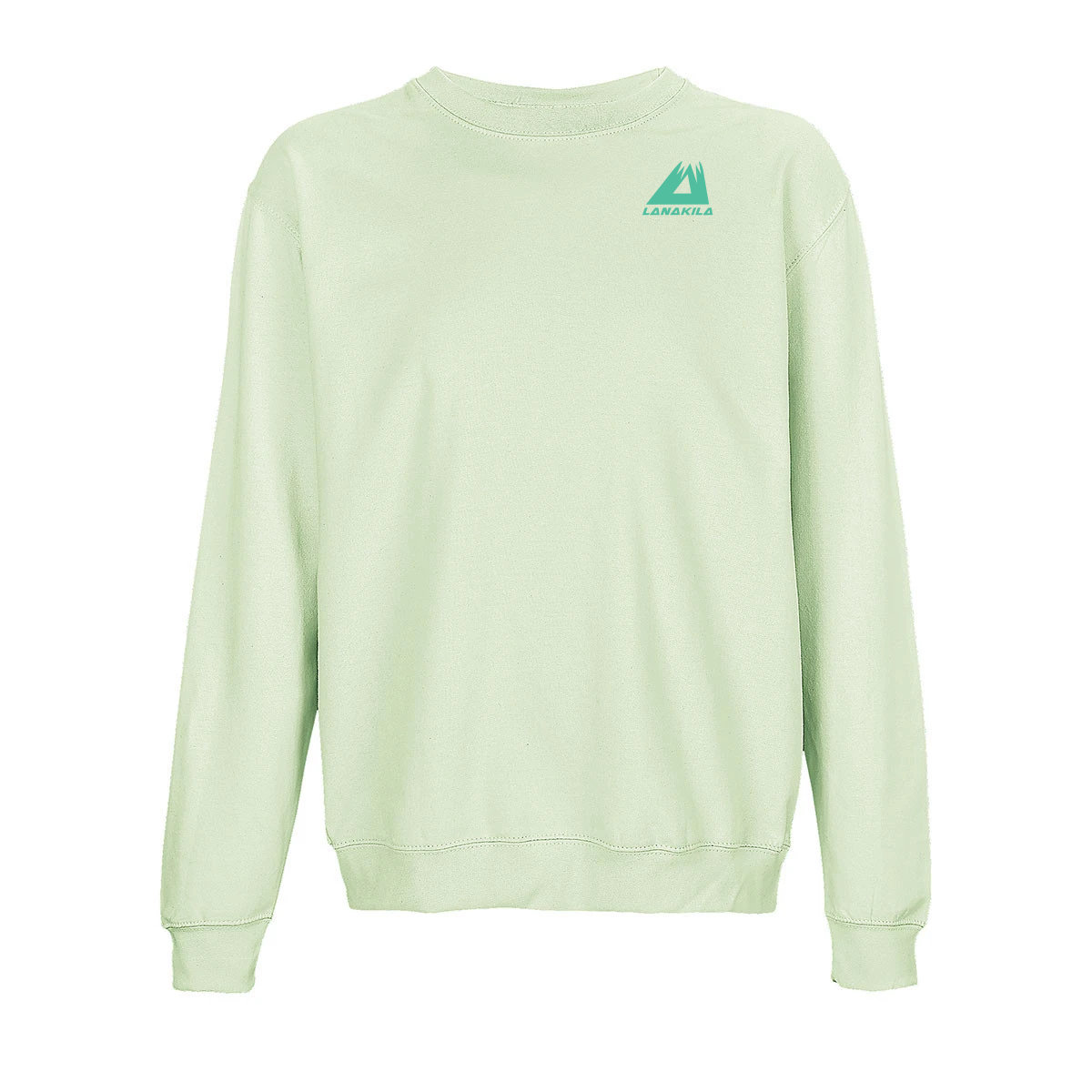 crewneck_creamy_green_no_pain_front crewneck_creamy_green_no_pain_front